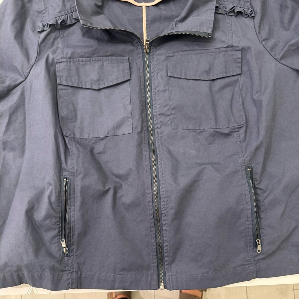 ModCloth Blue Utility Jacket Ruffled Size 4x - Picture 9 of 14